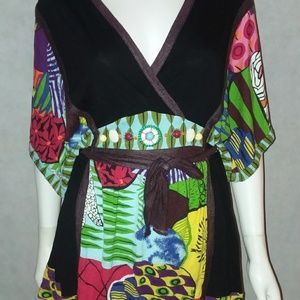 African Print Rayon Tunic by TALLISSIME Sz L